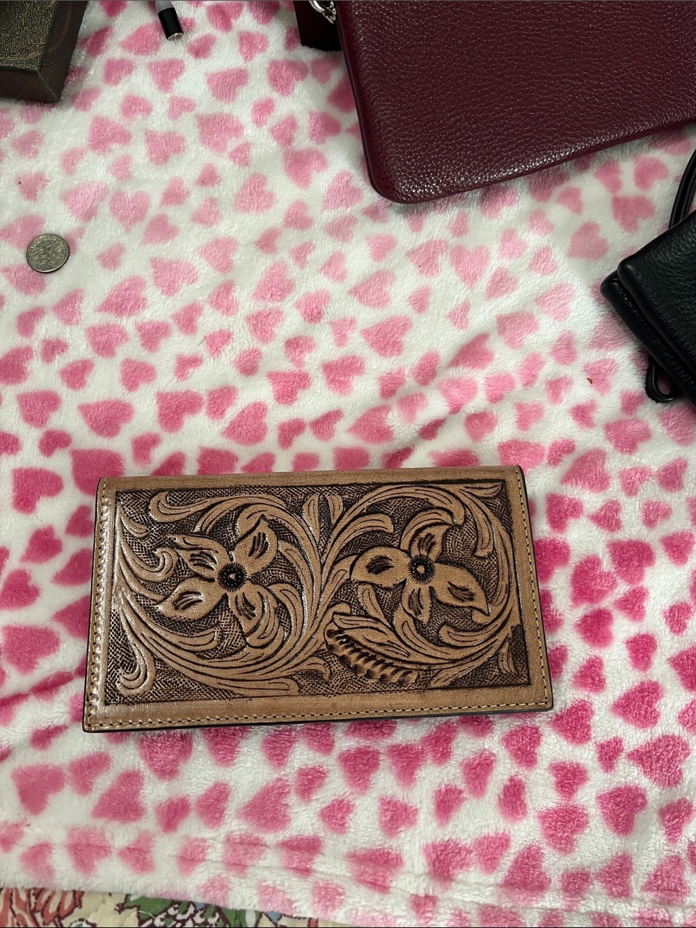 Myra leather tooled wallet. Never used